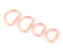 20/25mm Rose Gold D Rings Adjustable Slide D Buckles Purse Hardware Dog Collar Supplies Webbing Bag Clasps Leather Finding 10pcs