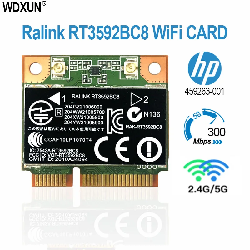 RALINK Rt3592 rt3592bc8 Dual band 300Mbps Wifi half 4230s 4730s 4530s Card For hp Mini 4430s 630813-001 PCI-E Wireless card