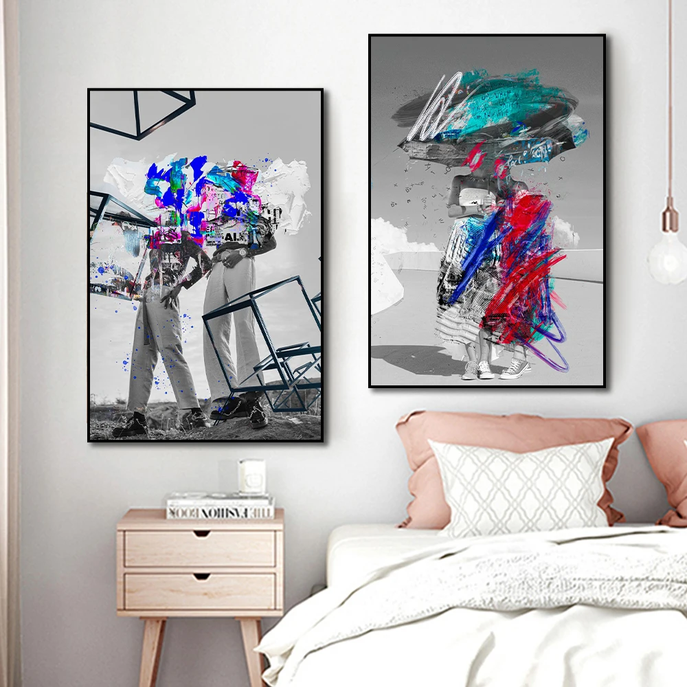 Abstract Graffiti Potrait Poster Modern Style Pop Art Home Decor Print Canvas Painting Wall Picture For Living Room Home Decor