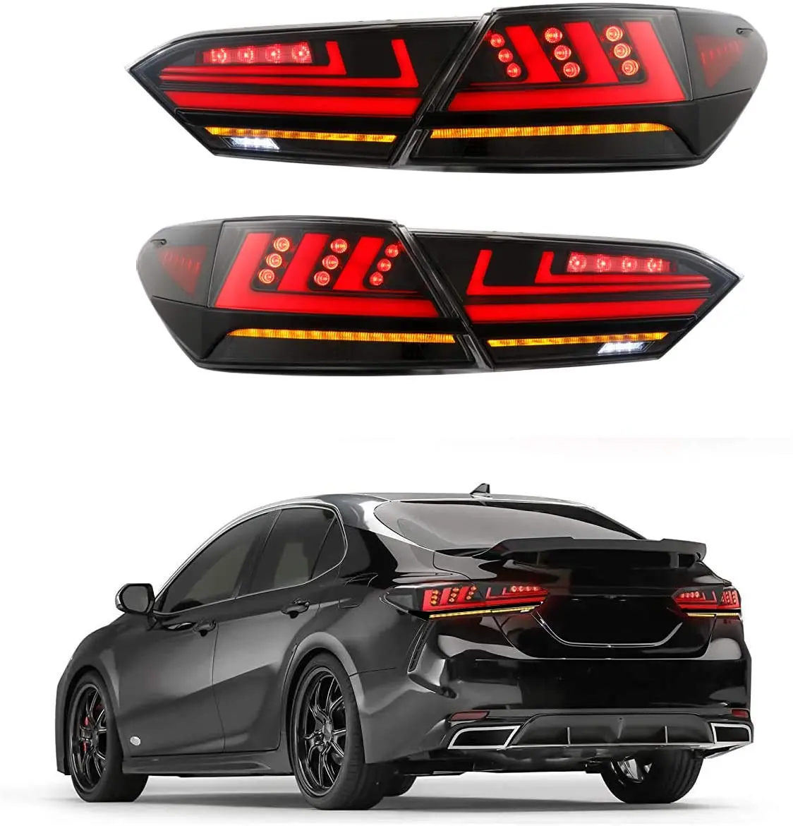 LED Tail Lights For Toyota Camry 2018 2019 2020 2021 2022 Rear Lamps Start Up Animation DRL Brake Turn Signal Assembly