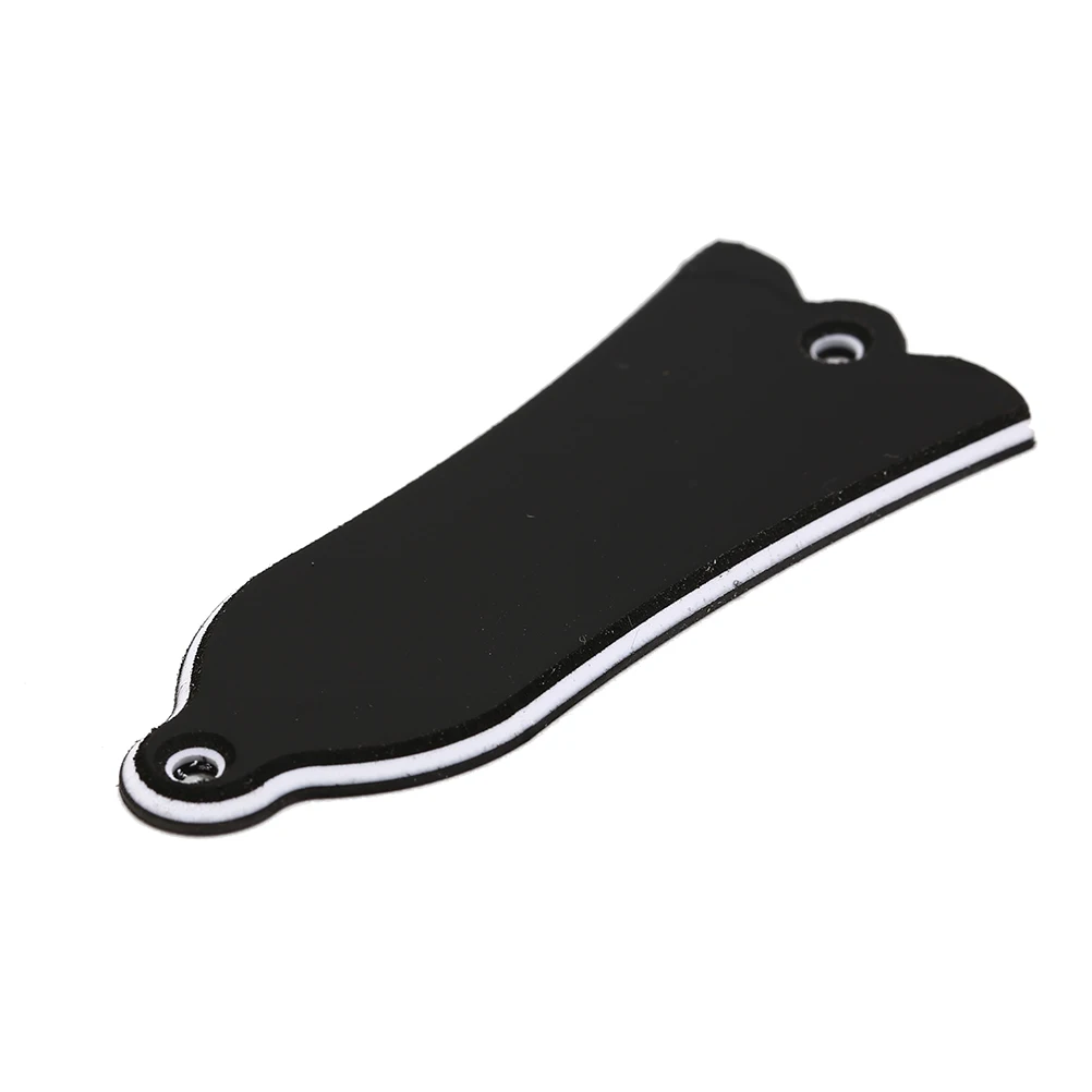 Black Bell Shape Guitar 2 Holes PVC Truss Rod Cover Plate Scroll Plate Gibson LP SG Flying V ES