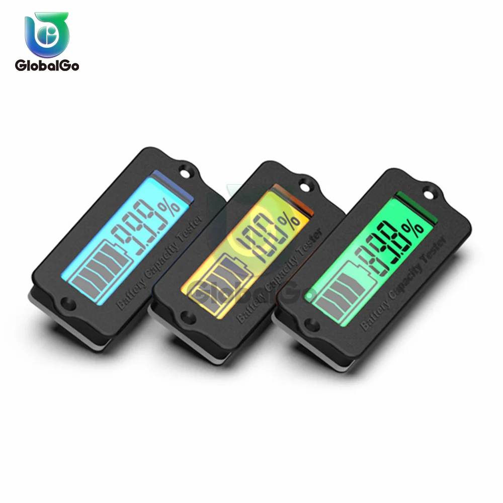 แบตเตอรี่ความจุ DC 12V-48V ตะกั่วกรดแบตเตอรี่ลิเธียมรถจักรยานยนต์โวลต์มิเตอร์แอมป์มิเตอร์ Current Gauge 12V 24V 48V