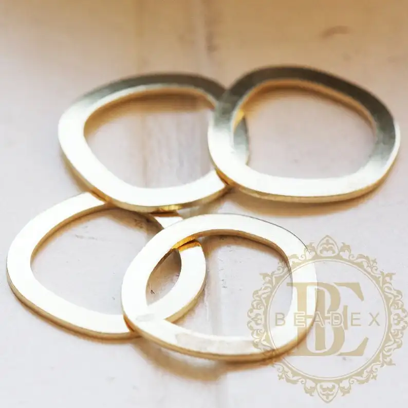 DIY Supply-Solid Brass Finding Irregular Ring - 18.4x18.5mm (3791C)