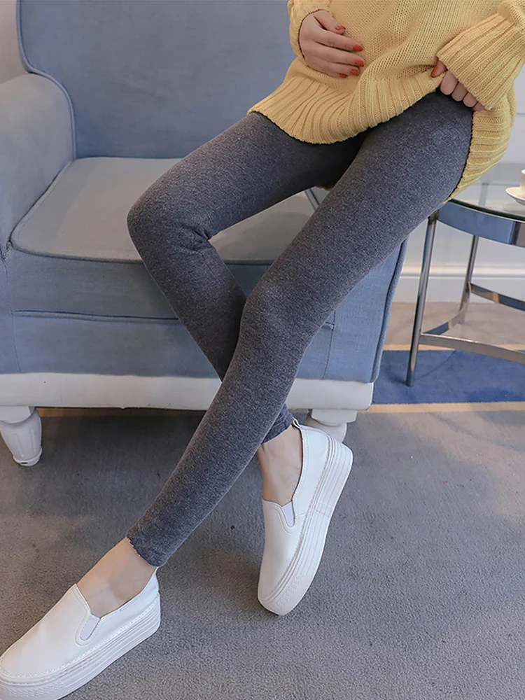 Herfst Winter Zwangere Warm Skinny Leggings Moederschap Zwangerschap Dikker Broek Vrouwen Broek Kleding Zwart Grijs Kaki Kleding