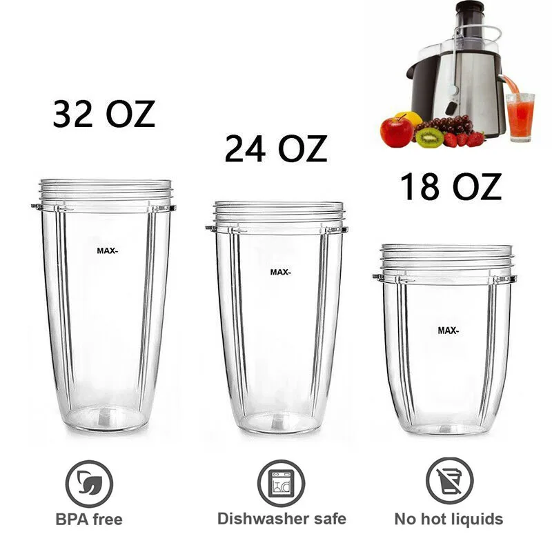 18/24/32oz Electric Juicer  Cup Mug For Nutribullet 900w 600w Replacement Bullet Juicer Home Restaurant Bar Juicer Cup