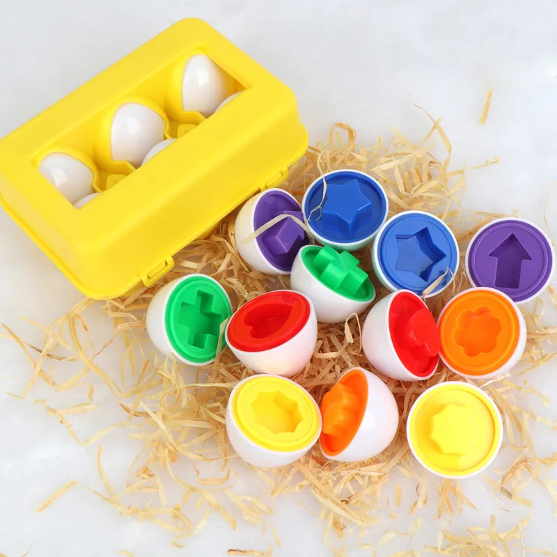 Shape Matching Easter EggsToy for Kids Baby Learning Educational Toy Montessori Smart Eggs Games Sorters Toys For Children Gifts