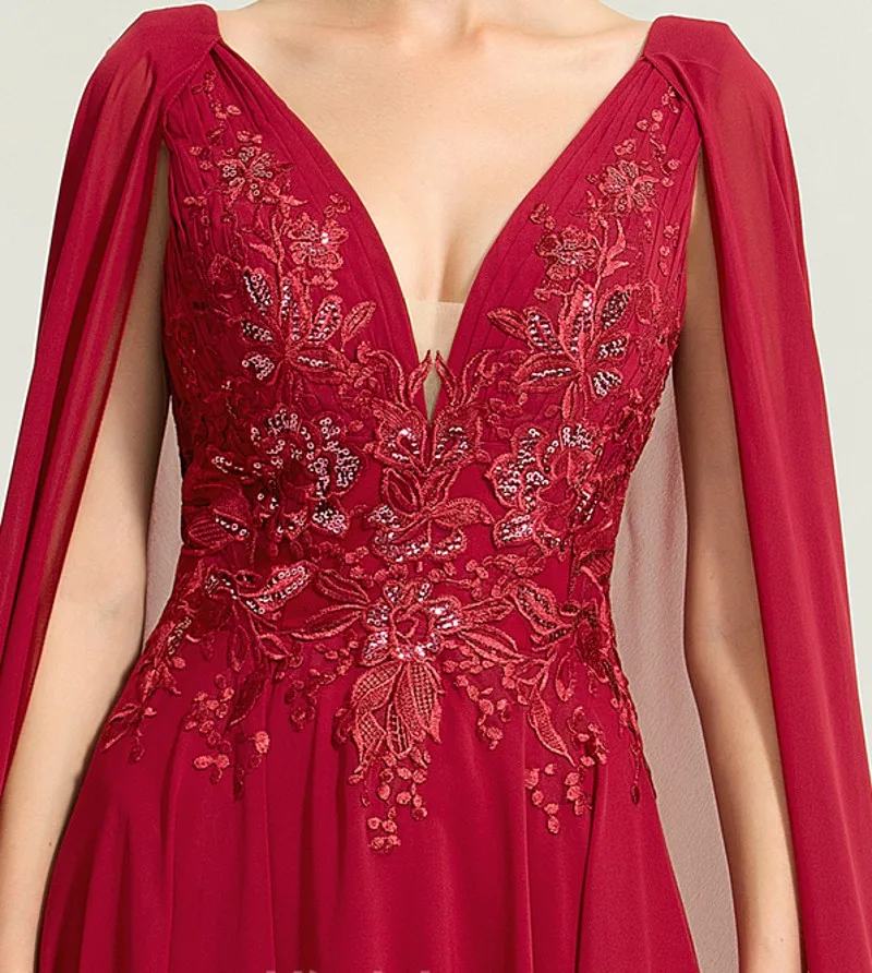 Vermelho escuro árabe dubai vestido de casamento com mangas de tampão apliques rendas chiffon vestidos de festa de noiva robe de mariage