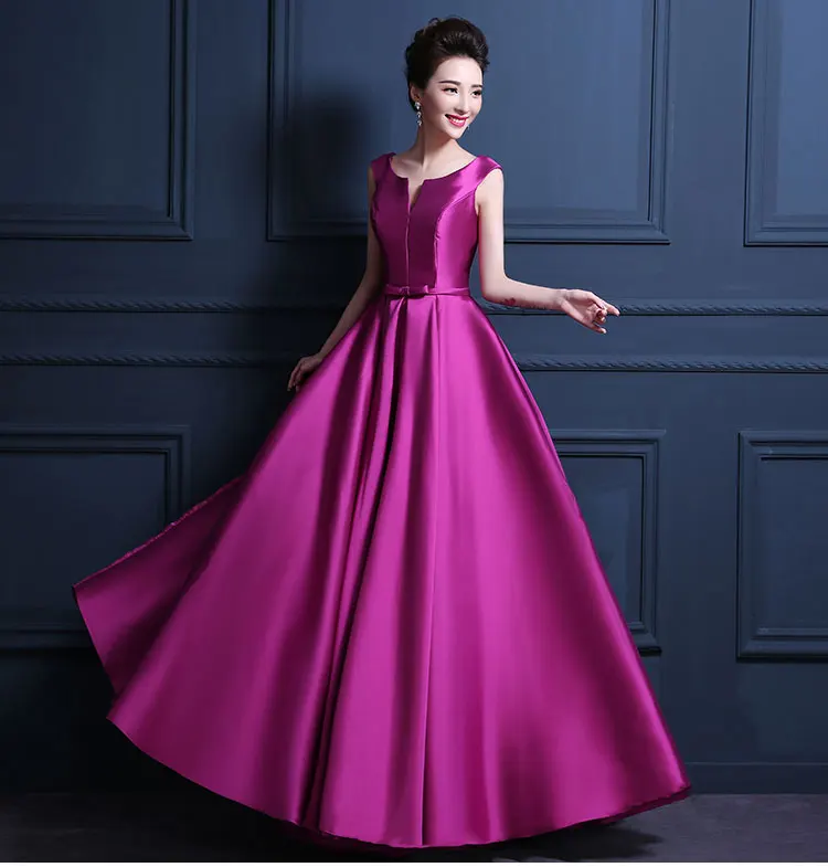 Wedding guest dress new satin sexy V neck A Line Gold green blue red green orange pink bridesmaid dress long vestido madrinha