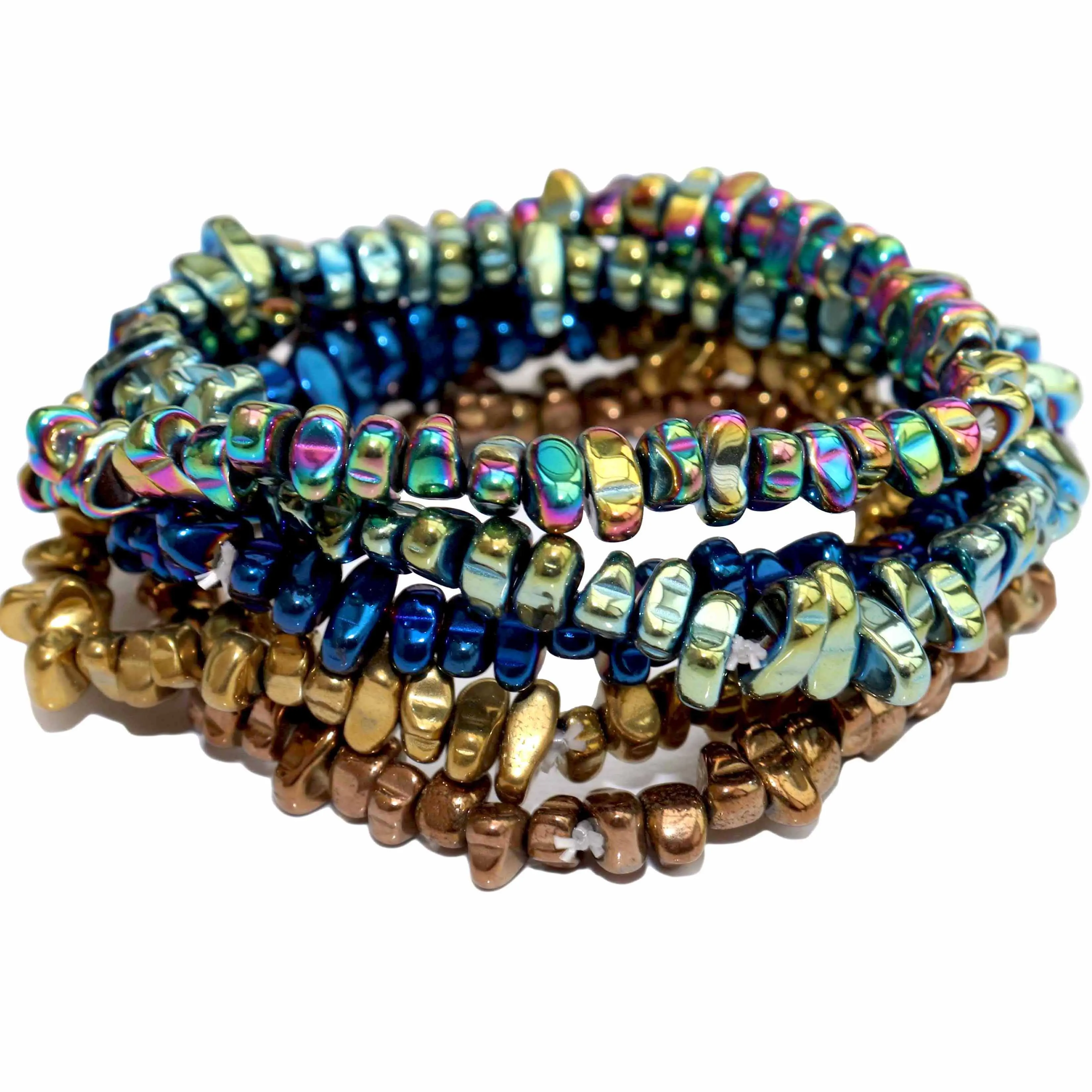 Transfer Luck 3-8 MM Natural Stone Beads Colorful Hematite Bracelets For Women Men Yoga charm Bracelet Femme Gifts