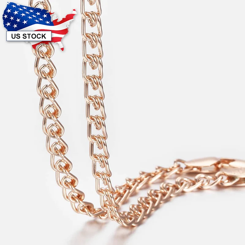 3mm Men Womens Snake Chains Necklace 585 Rose Gold Color Link Fashion Jewelry Gifts Wholesale Party Wedding 50 60cm GN462