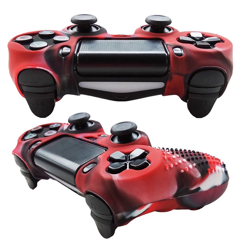 1Pcs Camouflage Silicone Rubber Skin Grip Cover Case for PS4 PlayStation 4 Controller 7.09x4.33inch