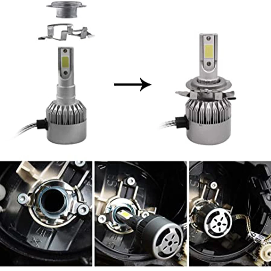 2x H7 LED Car Headlight Bulb Base Holder Adapter Socket H7 HID Headlight  For Benz BMW Audi Auto Headlight Mount