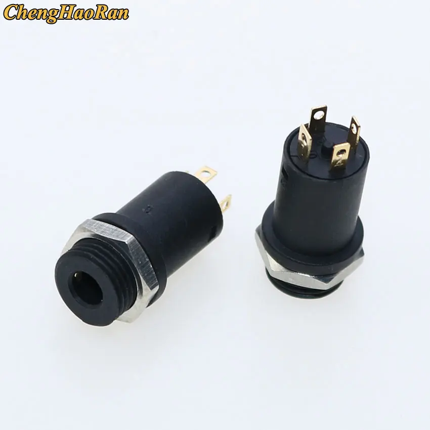 5PCS PJ Series 3.5mm Stereo Female Socket with Screw 3.5 Audio Headphone Jack 3P Vertical Double Channel Connector 392 399 3640