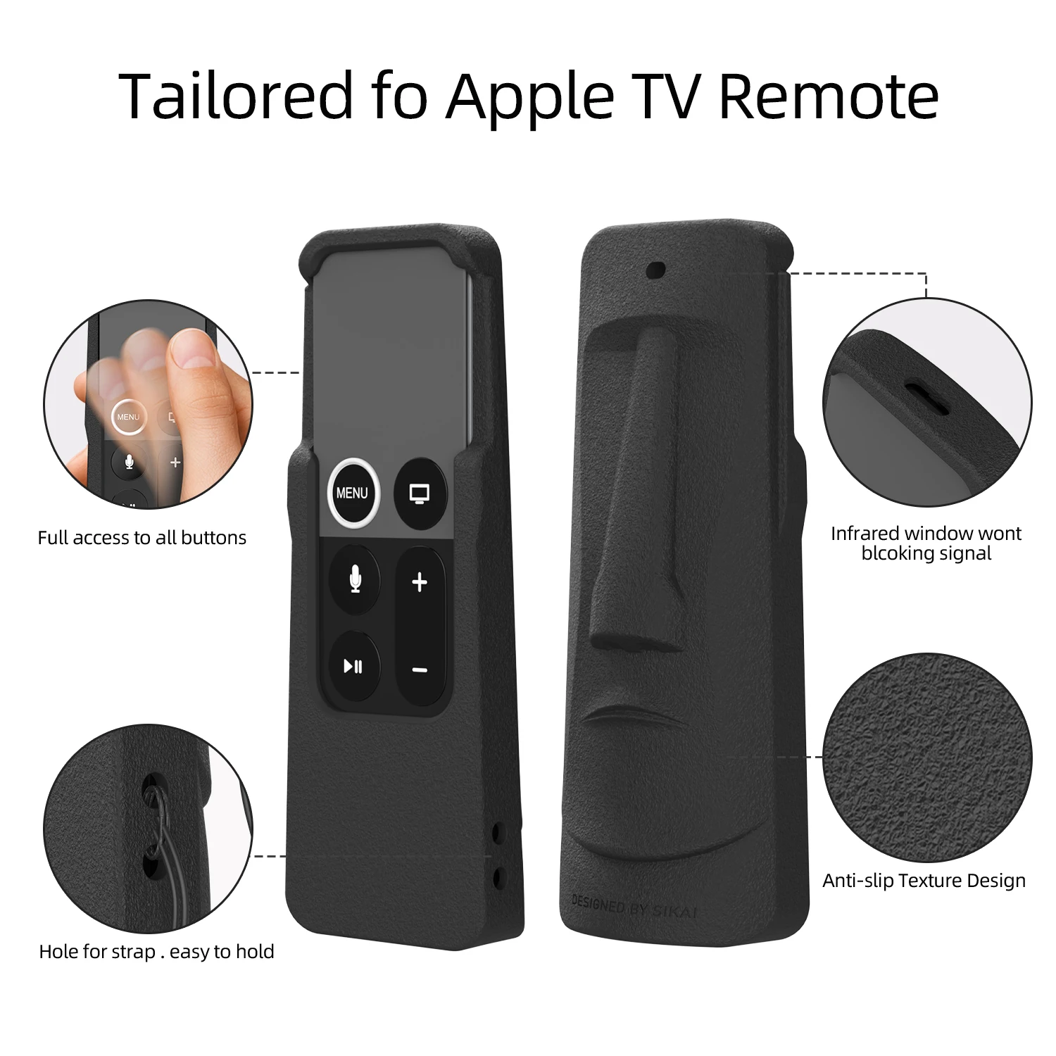 Silicone Protective Case Cover for Apple TV4 4th 4K Gen Siri Remote Control Waterproof Anti Slip Dustproof Cover For Apple TV 4