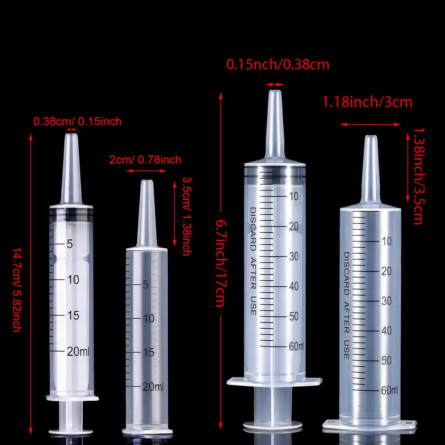 Imagem -05 - Seringa Plástica com os Líquidos Orais da Medida Que Medem Seringas sem Agulha para a Dosagem da Cola Epoxy da Resina da Medicina Peças