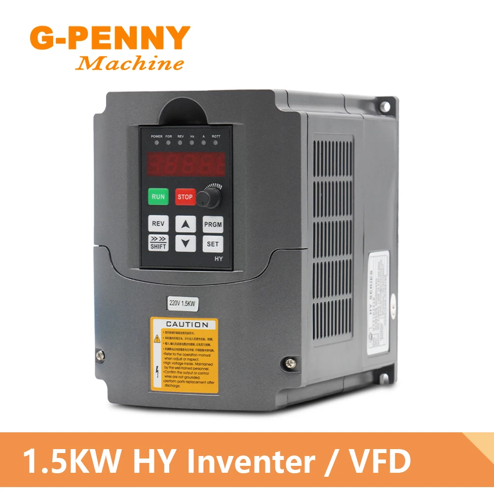 Huanyang 110v 220v 380v Inversor Cnc Eixo Controle de Velocidade do Motor Unidade de Frequência Variável 0400hz Saída 3p 1.5kw