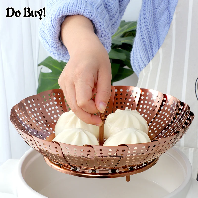 Folding Steamer Basket Stainless Steel Vegetable Kitchen Fruit Food Basket Dish Mesh Steamer Rack Cookware And Utensils