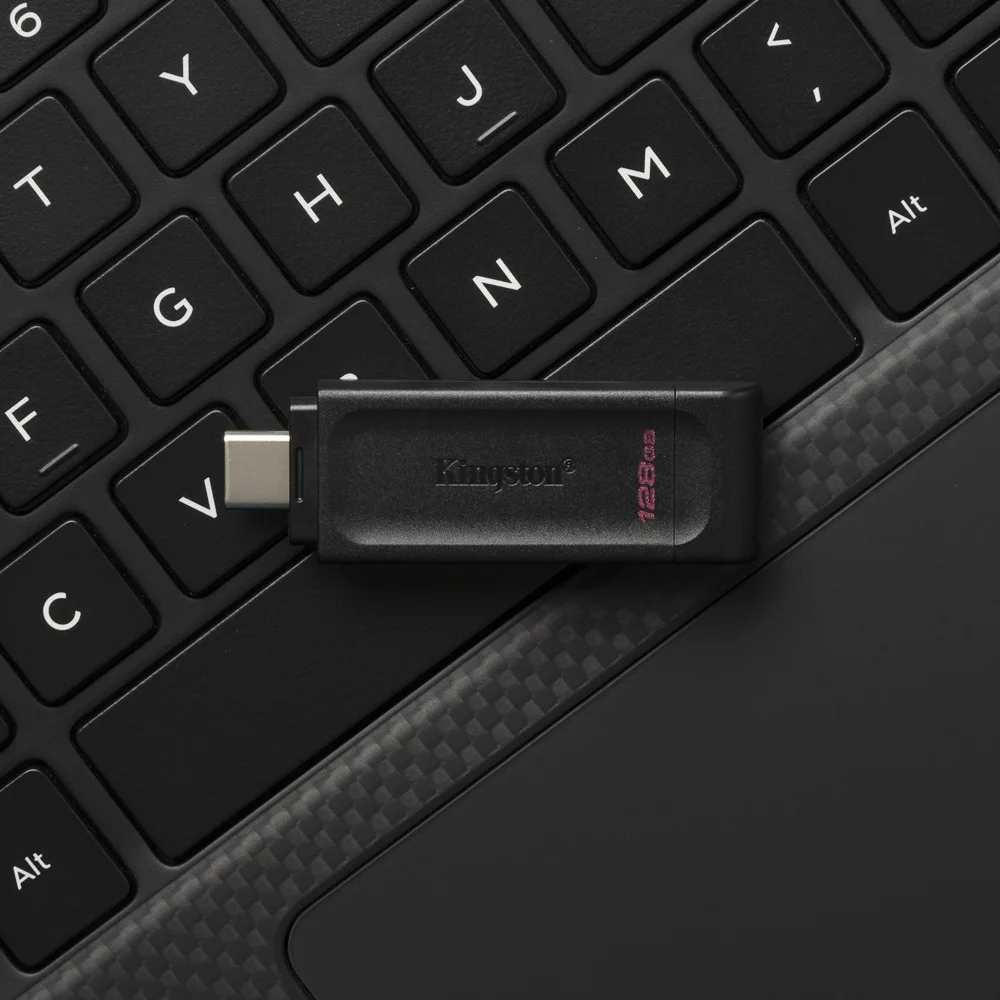 Kingston-unidad Flash USB C, DT70, 32GB, 64GB, 128GB, USB 3,2, Gen 1, Pen Drive tipo c para portátiles, tabletas y teléfonos inteligentes