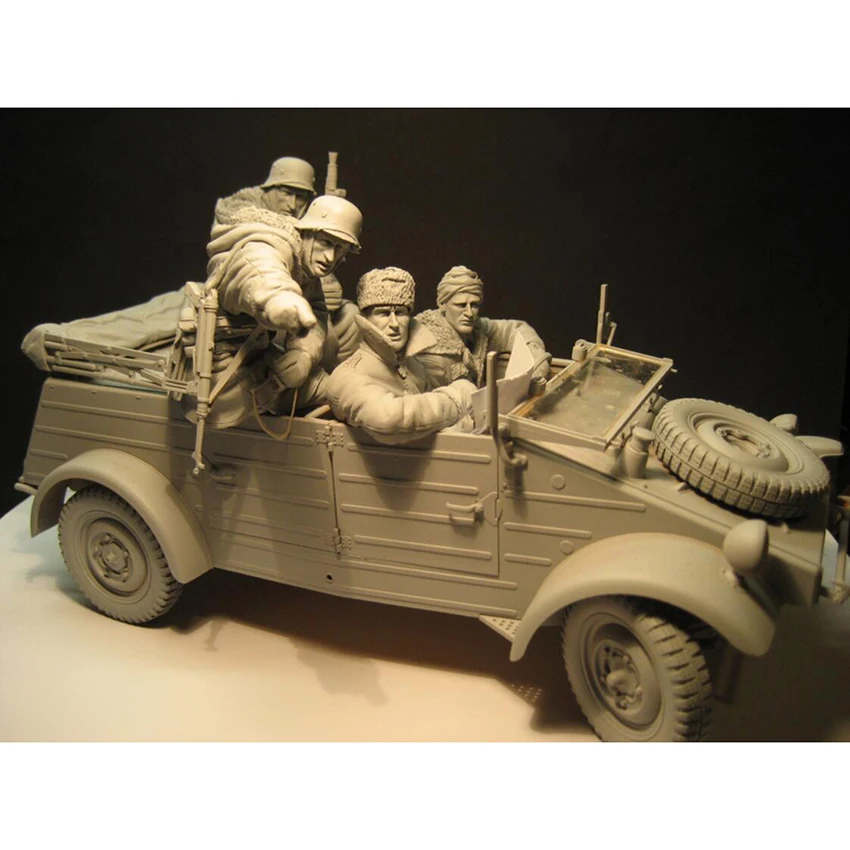 1/16 ancient man crew include 4 (NO CAR )  Resin figure Model kits Miniature gk Unassembly Unpainted