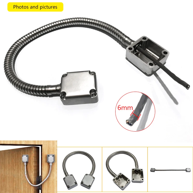 Door Loop Exposed Mounting Protection Sleeve Access Control Cable Stainless Steel Hidden Wire Line Protect Armored Metal Tube