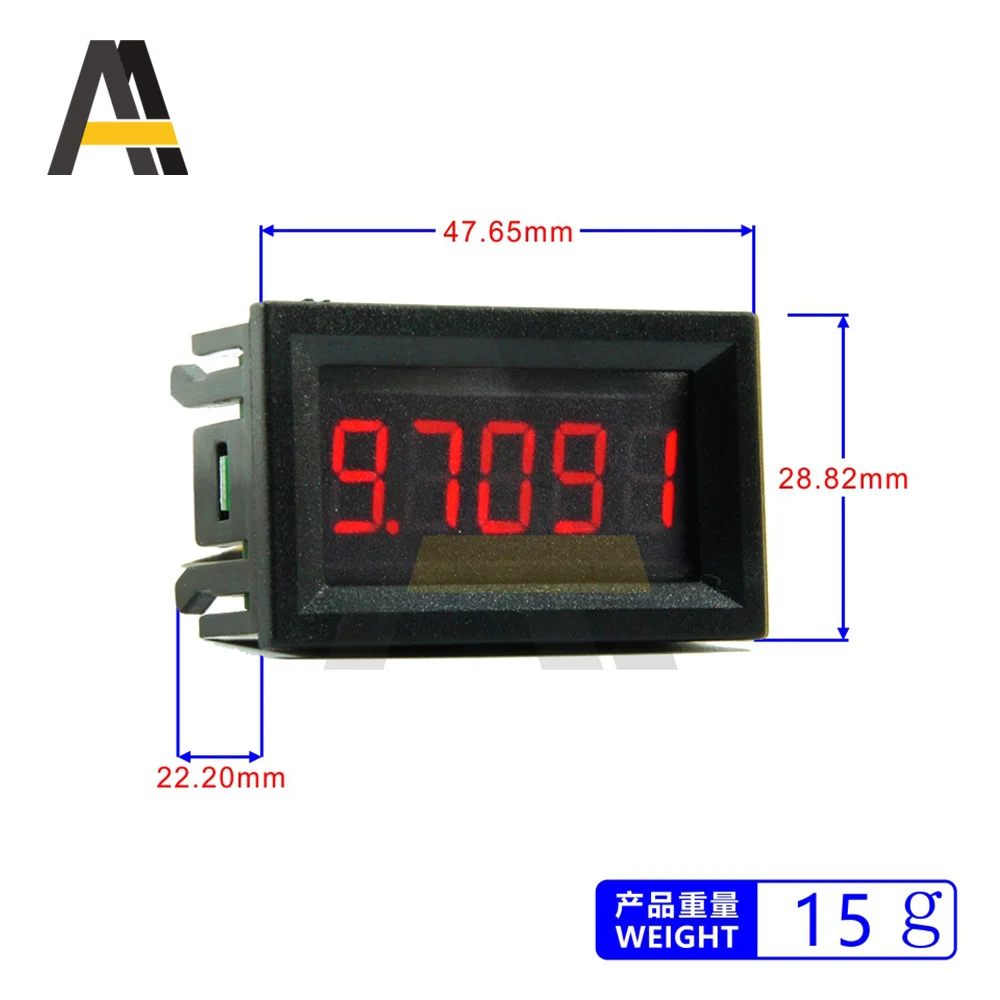 0.56 inch High Precision 50mA DC Digital Ammeter DC 4-30V 4 Wires Five Digit Voltmeter Ammeter Volt Meter Gauge