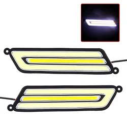 1 Pair COB Daytime Running Light Flexible Reversing Light Turn Signal Lamps Super Bright LED Car DRL