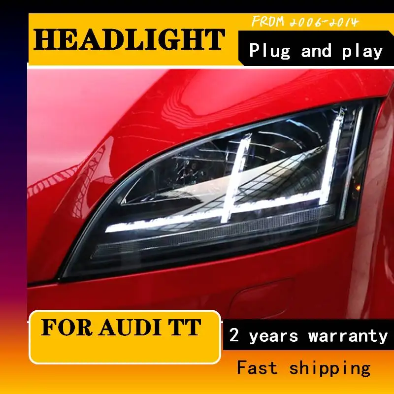 Car Styling For Audi TT headlight 2006-2014 TT Headlight Lamp With Dynamic Turn Signal Car Accessories