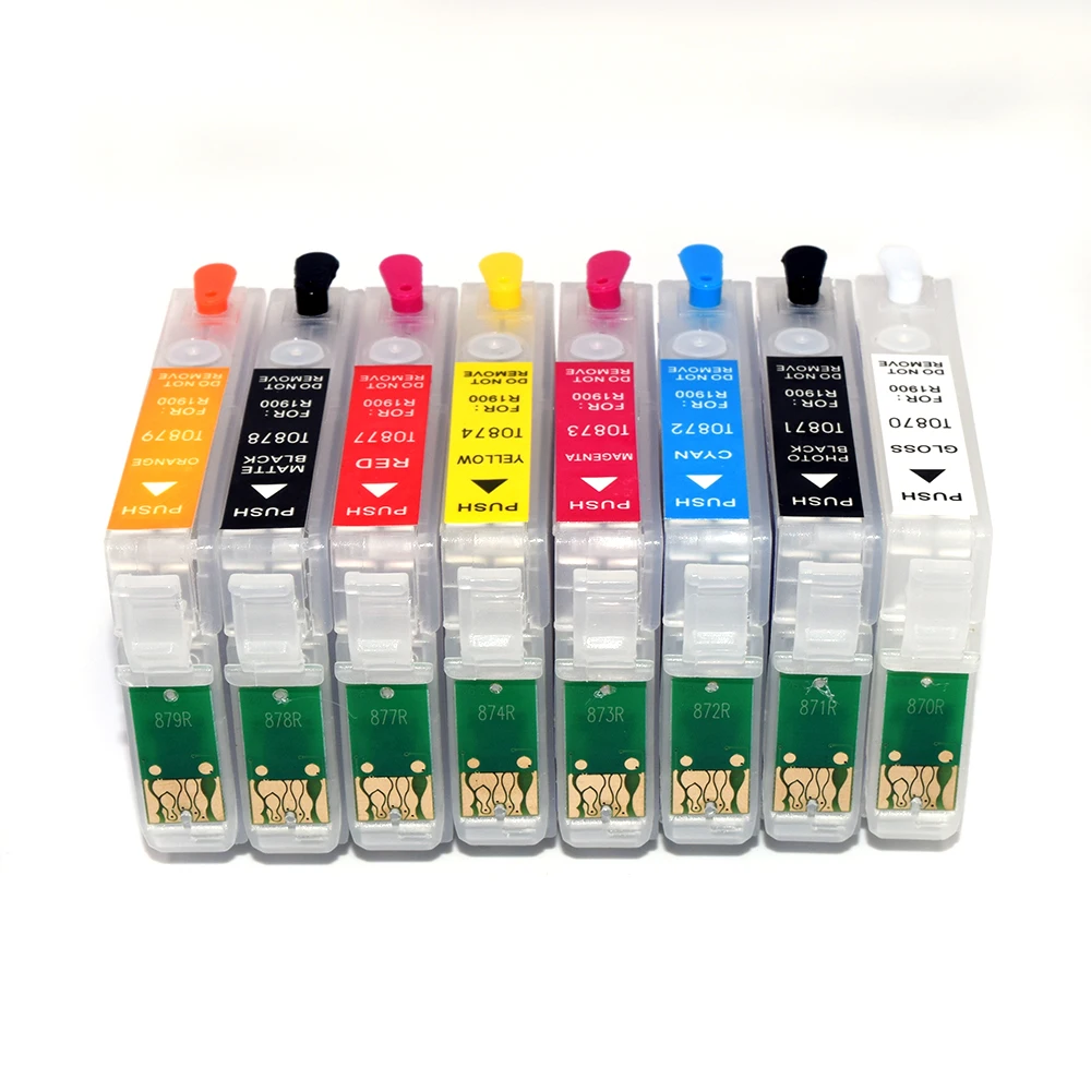 T0870-T0879 Refillable Ink Cartridge With Auto Reset Chi For Epson Stylus Photo R1900 1900