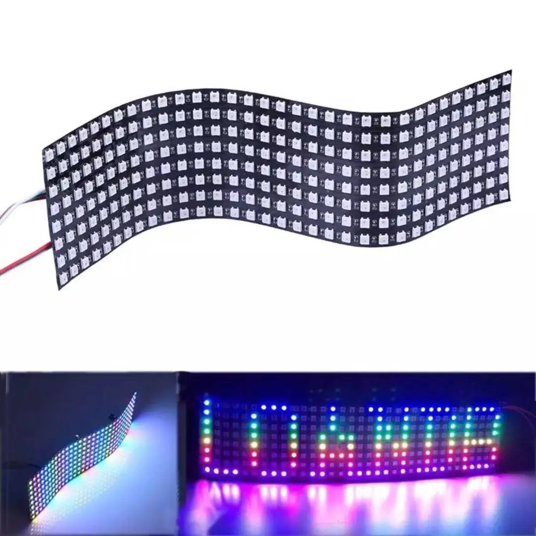 8x8 16x16 8x32 Pixels SK6812 WS2812B RGB Matrix Individually Addressable Digital Flexible LED Panel Pixels Screen DC5V
