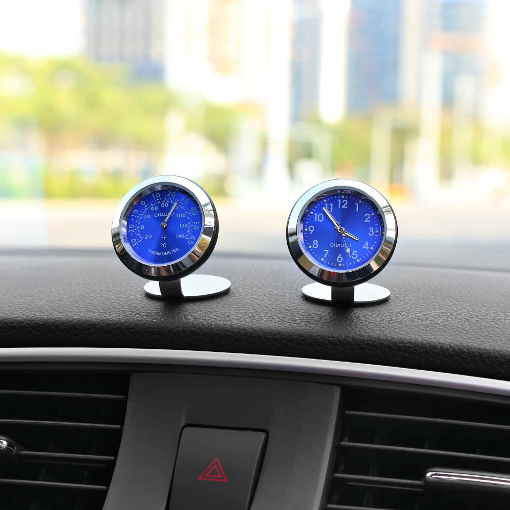 Ornamento orologio Auto creativo orologio luminoso termometro Automobile interni Auto puntatore digitale orologio decorazione accessori Auto