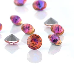 50pcs Pointback Strass Glue On Nails Glass Rhinestones High Quality Crystal 8mm Round Shape Rhinestones DIY Clothing Accessories