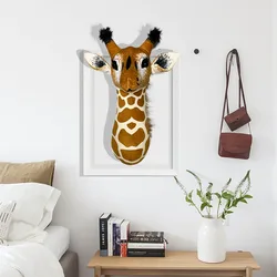Lovely GIRAFFE Animal Head For Wall Decoration Lifelike  Stuffed  For Hanging New Design Nursey Room