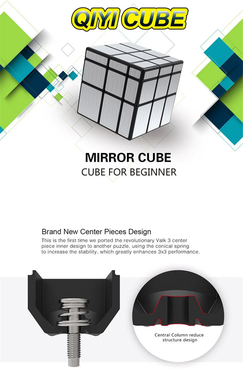 QIYI Spiegelwürfel 3x3x3 Magic Speed Cube Silber Gold Aufkleber Professionelle Puzzle Würfel Spielzeug für Kinder Spiegelblöcke 3x3 Würfel – Detail 1