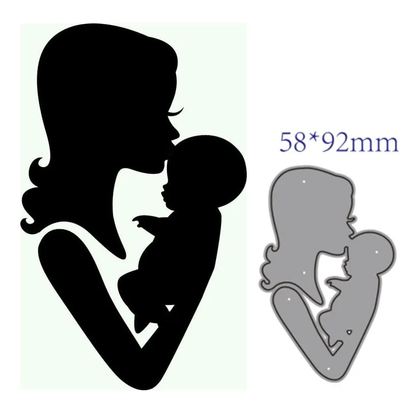 Metal Cutting Dies Cut Mold 2021 Mom and baby Decoration Scrapbook Paper Craft Knife Mould Blade Punch Stencils