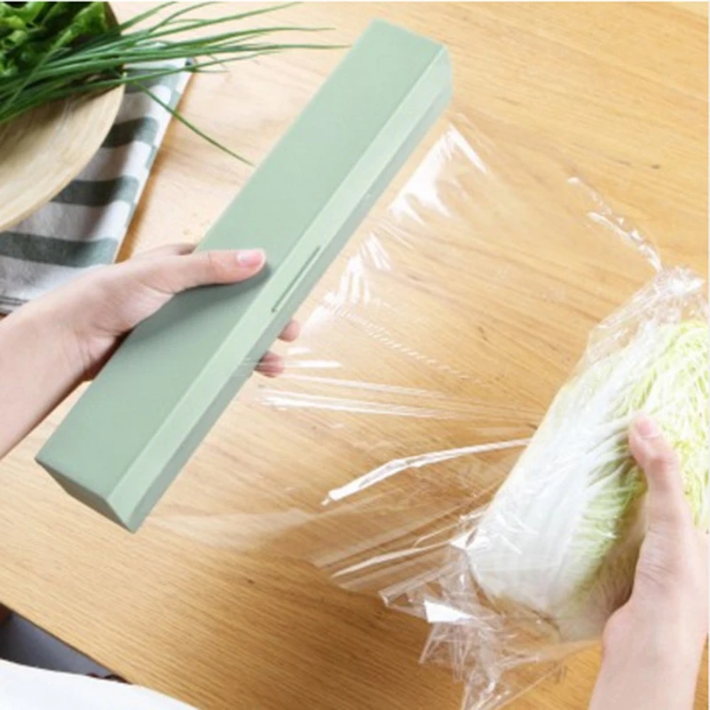 Plastic Wrap Dispenser Kitchen Tools Cling Food Wrap Cutter Dispenser Film Cutter Storage Holder Kitchen Accessories Cling Wrap