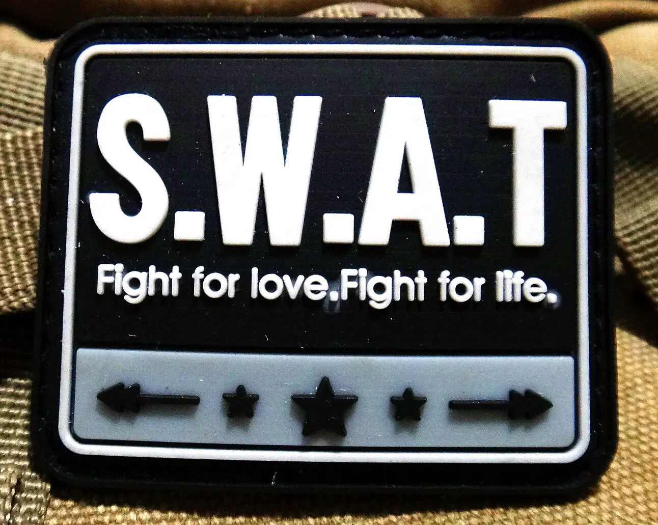 SWAT S.W.A.T FIGHT FOR LOVE AND FIGHT FOR LIFE 3D TACTICAL ARMY  PVC RUBBER PATCH