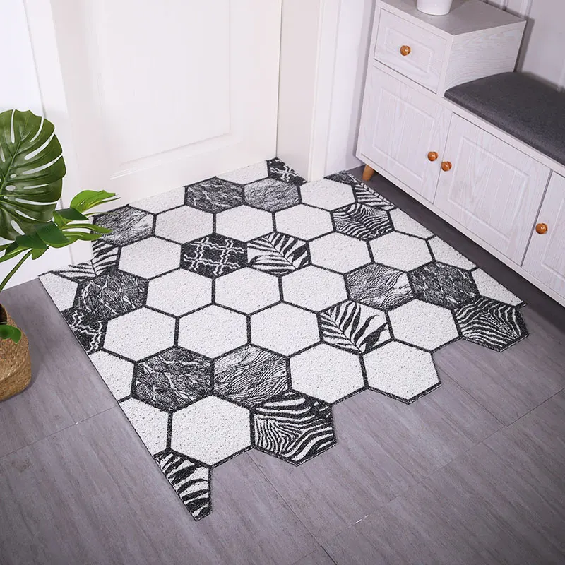 Entrance Doormat Carpet Door Mat Silk Loop Mat Nordic Minimalist Anti-Slip Indoor Kitchen Bathroom Home Custom