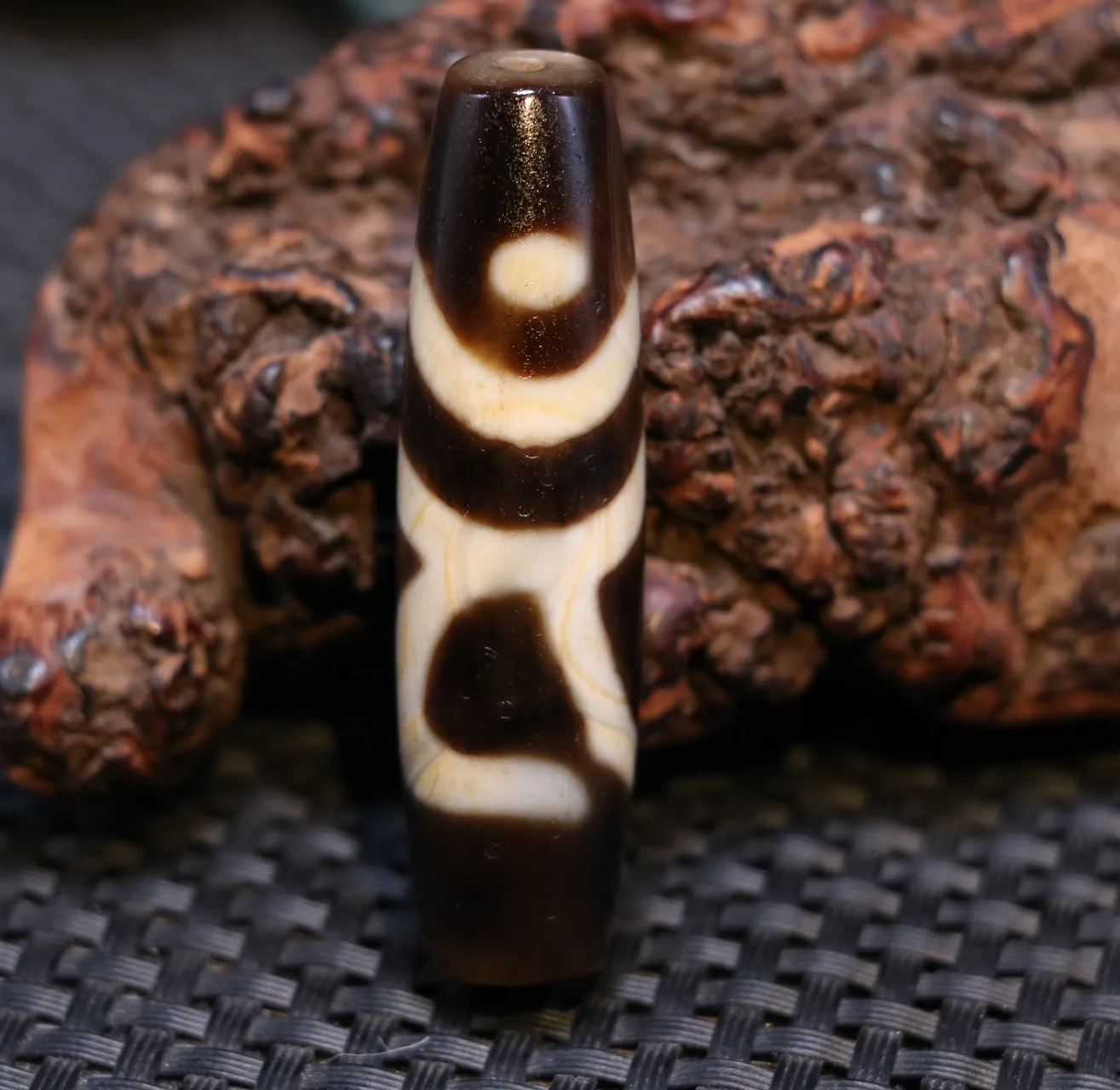 Ultra Energy Tibetan Old Agate OM True Word Plus 2 Eye Love Totem dZi Bead Amulet Pendant Talisman 5A+ T UPD211202A5