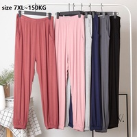 Plus Size 7XL 150KG Spring Thermal pants High Elastic Waist Pants Ladies Loose Comfortable Sports Pants Big Sleepwear Pants