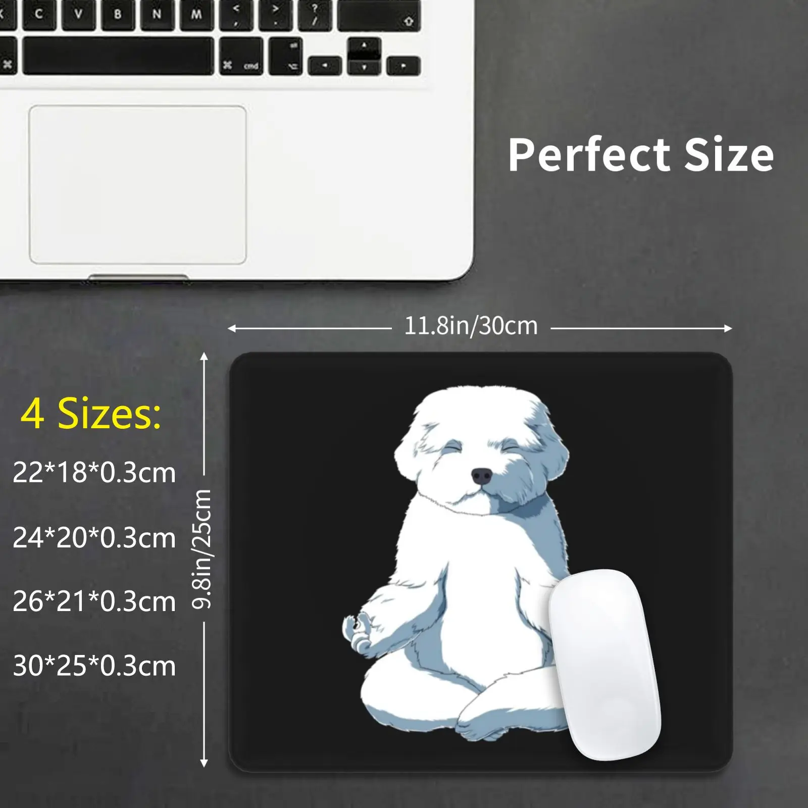 Yoga Maltese Dog Mouse Pad DIY Print Dog Yoga Animal Animal Lover Paws Idea Meditation Dog Training Pet