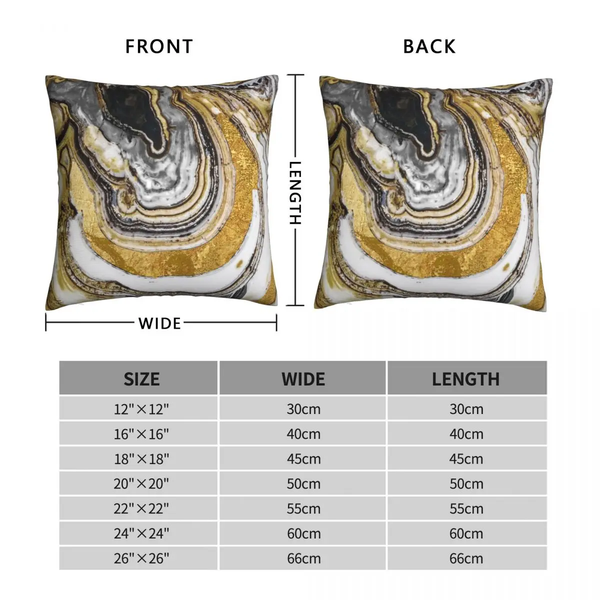 Stone Prose Gold Geode Square Pillowcase Polyester Linen Velvet Printed Zip Decorative Pillow Case Room Cushion Case 45x45