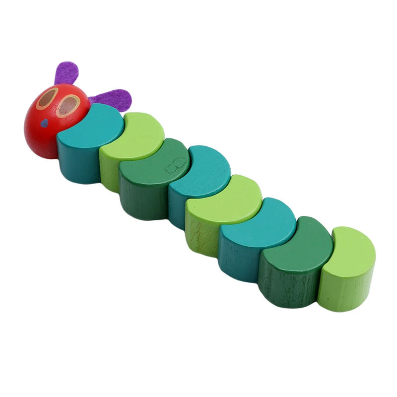 Wooden Blocks Kids Flexible Blocks the Very Hungry Caterpillar Toys for Children Fingers Flexible ducational Toy Gift