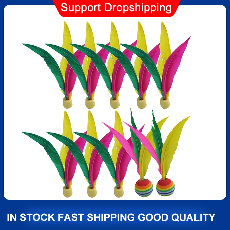 

10PCS Outdoor Badminton Ball Set Children Rubber Shuttlecock Feather Shuttlecock For Beach Kids Children Game