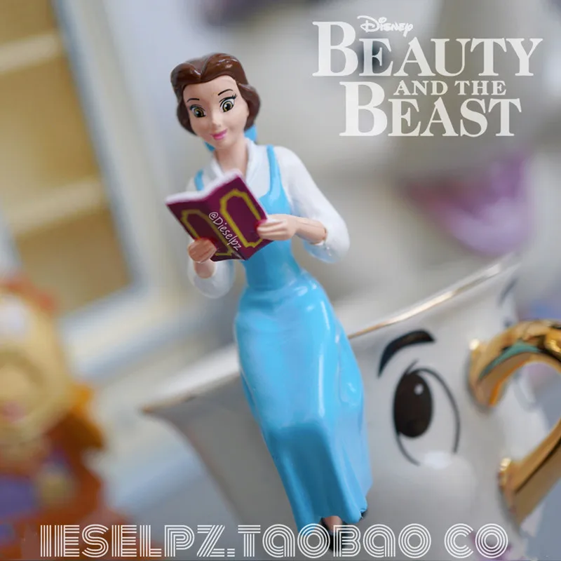 1PCS  6.5cm Superior quality DISNEY  Beauty and the Beast Bell Princess cup edge doll ornaments collection ornaments