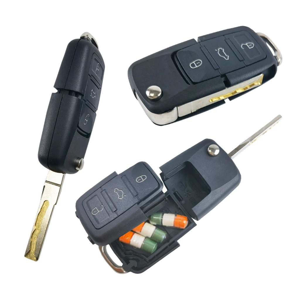 Key Diversion Safe Hidden Secret Compartment Stash Box Discreet Decoy Car Fob with Cut Carve Key to Hide and Store Money Pills