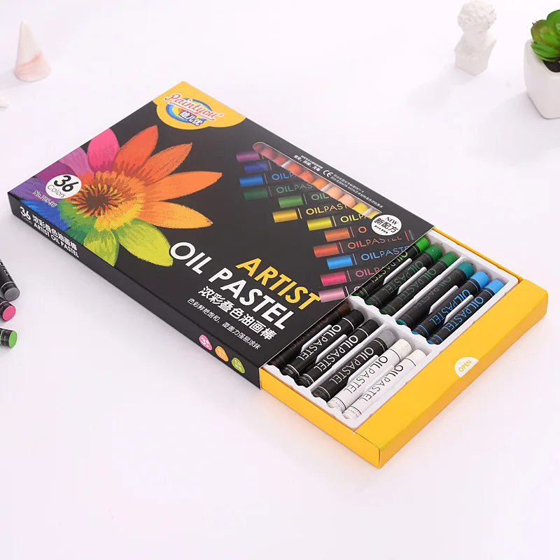 Oil Pastel 12/18/24/36 Color SchoolCartoon Round Shape Drawing Non-Toxic Kids Student Art Supplies