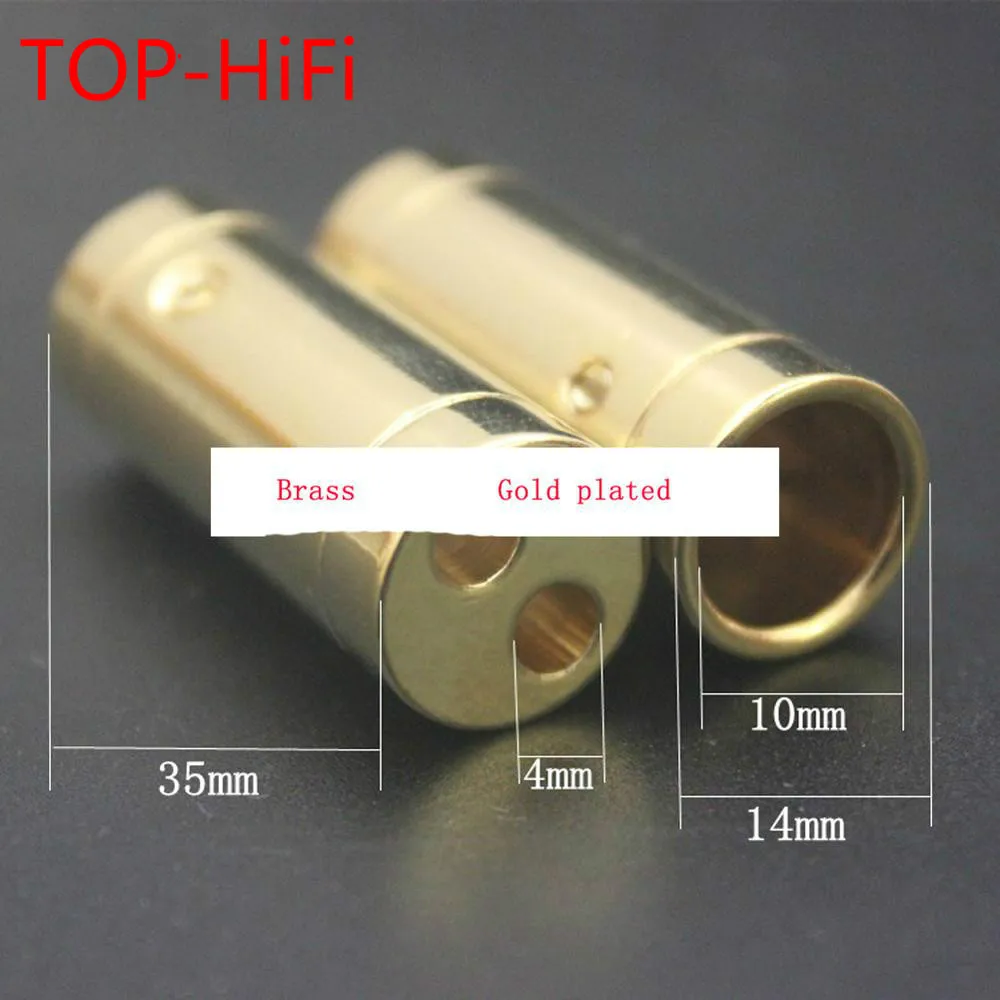 TOP-HiFi 4 pcs/lot Gold Plated 1 to 2 Pant Boot Y Splitter Speaker Audio Power Cable Wire 1 to 2 10Mmm Cable Pants