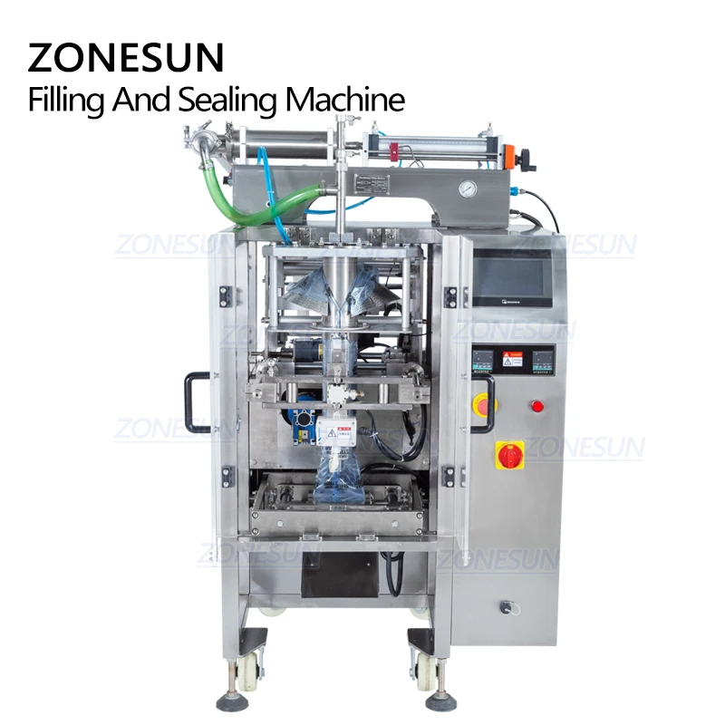 ZONESUN Automatic Liquid-Bag Beverage Bag Filling And Back Sealing Machine Vertical Form Packing Machine