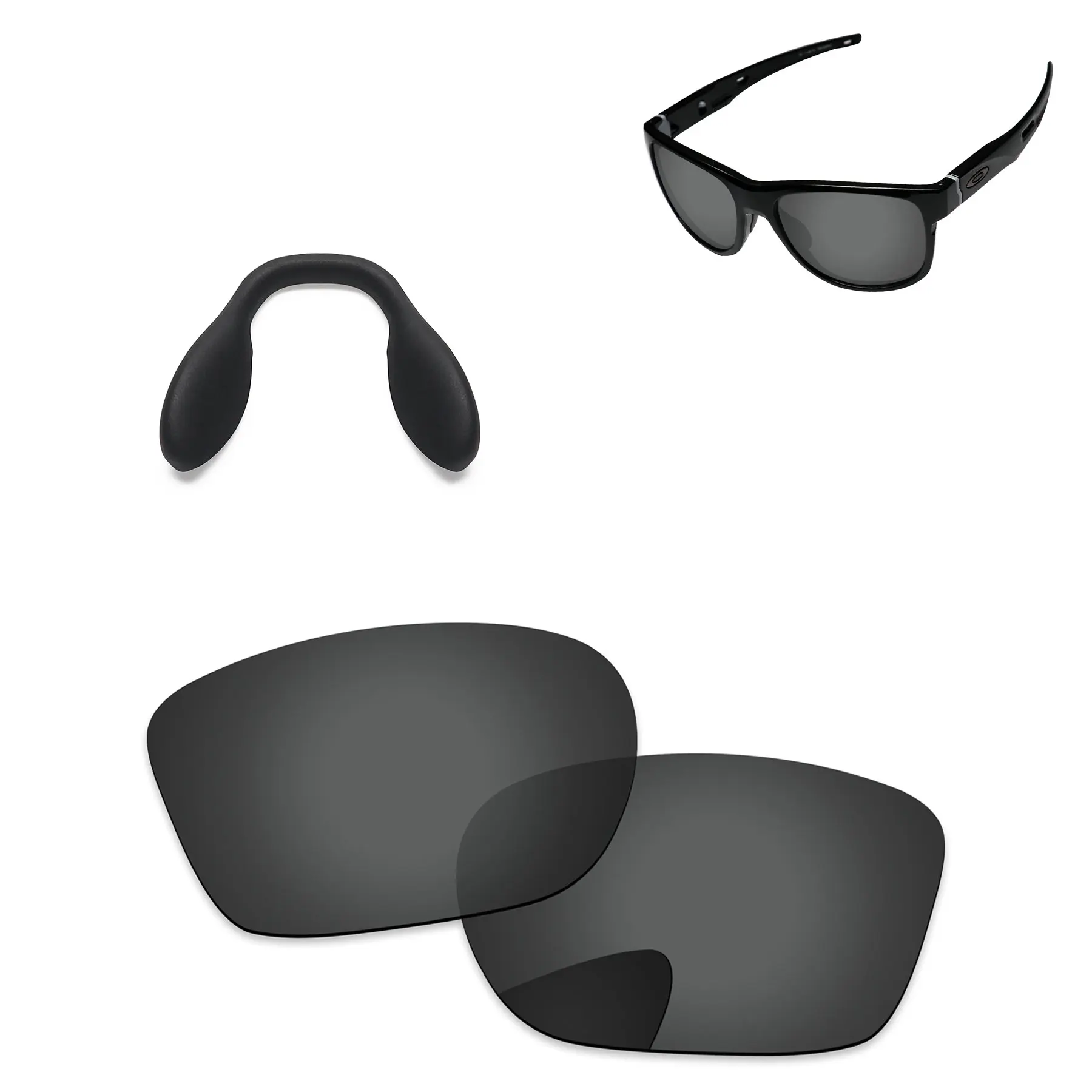 Bsymbo Polarized Replacement Lenses & Black Nose Pads for-Oakley Crossrange OO9361 Sunglasses - Multiple Options