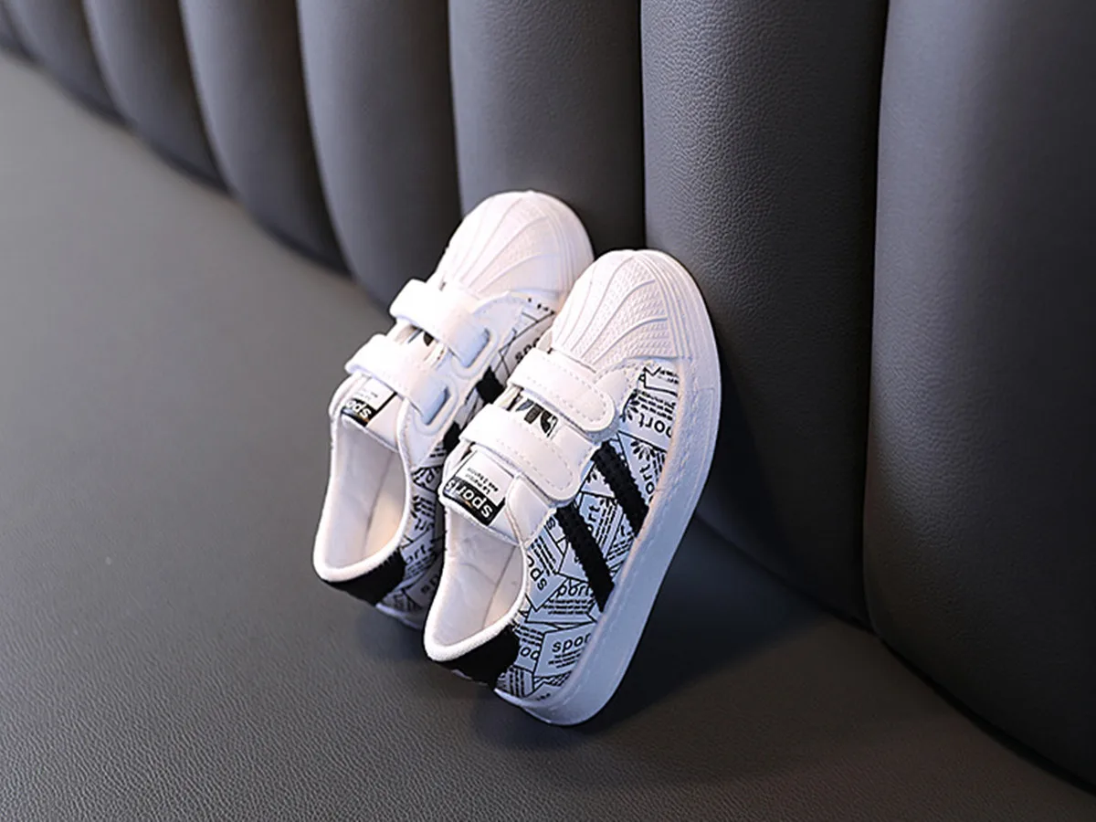 1-6T طفل حذاء طفل صغير أحذية رياضية أحذية رياضية للأطفال الاصطناعي بولي Breathable تنفس عدم الانزلاق مقاومة للاهتراء حذاء أبيض